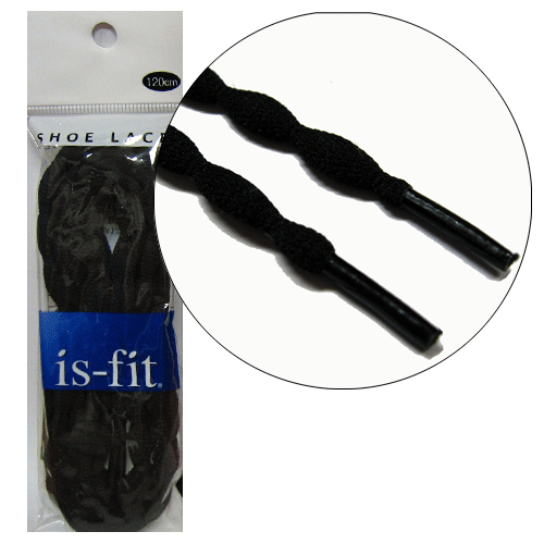 is-fit シューレース ノッティー 120cm NT-2ブラック